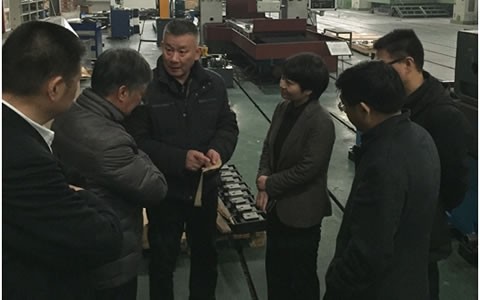 浦江縣委副書記、代縣長(zhǎng)俞佩芬一行考察杭機(jī)股份